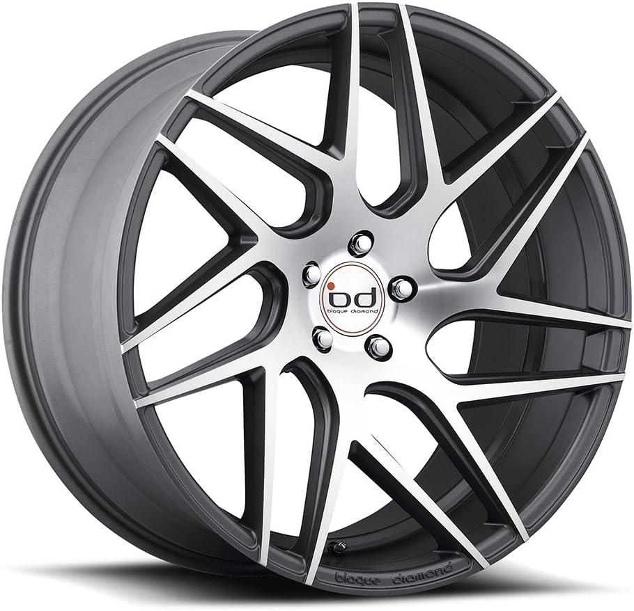 BLAQUE DIAMOND BD-3 WHEELS 20x10.5 5x112 +38 66.6 Matte Graphite Machine Face