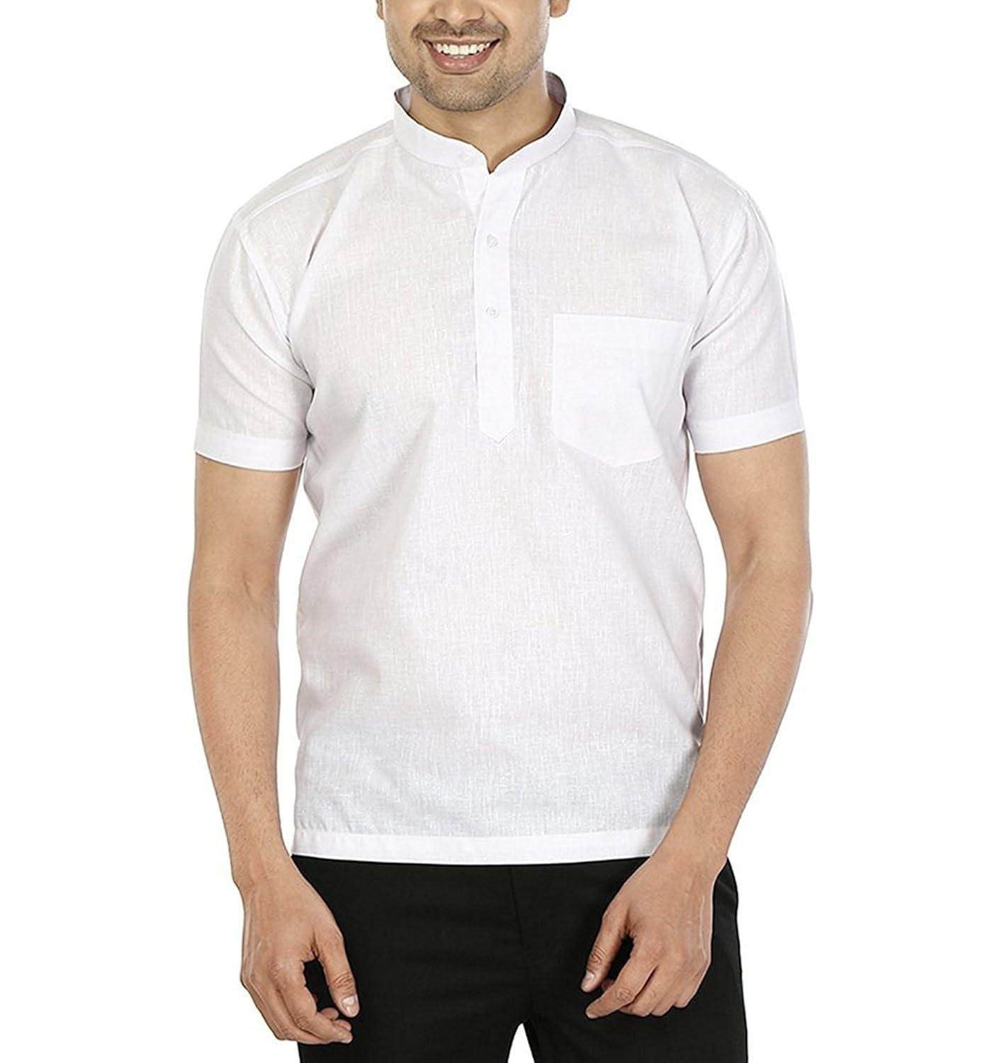 ldhsati half sleeve short white kurtas pure cotton kurta for men's and boy's