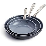 GreenPan Lima Healthy Ceramic Nonstick, Frying Pan/Skillet Set, 8" and 10" and 12", Gray