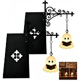 Vinspire Bookshelf Lantern, Fable Lantern, 2PCS Library Lanterns Mini Bookshelf Lamp with Warm Glow, 3D Ghost Reading Book Lamp, Cordless Book Shelf Light for Reading Nook, Dark Academia Home Decor