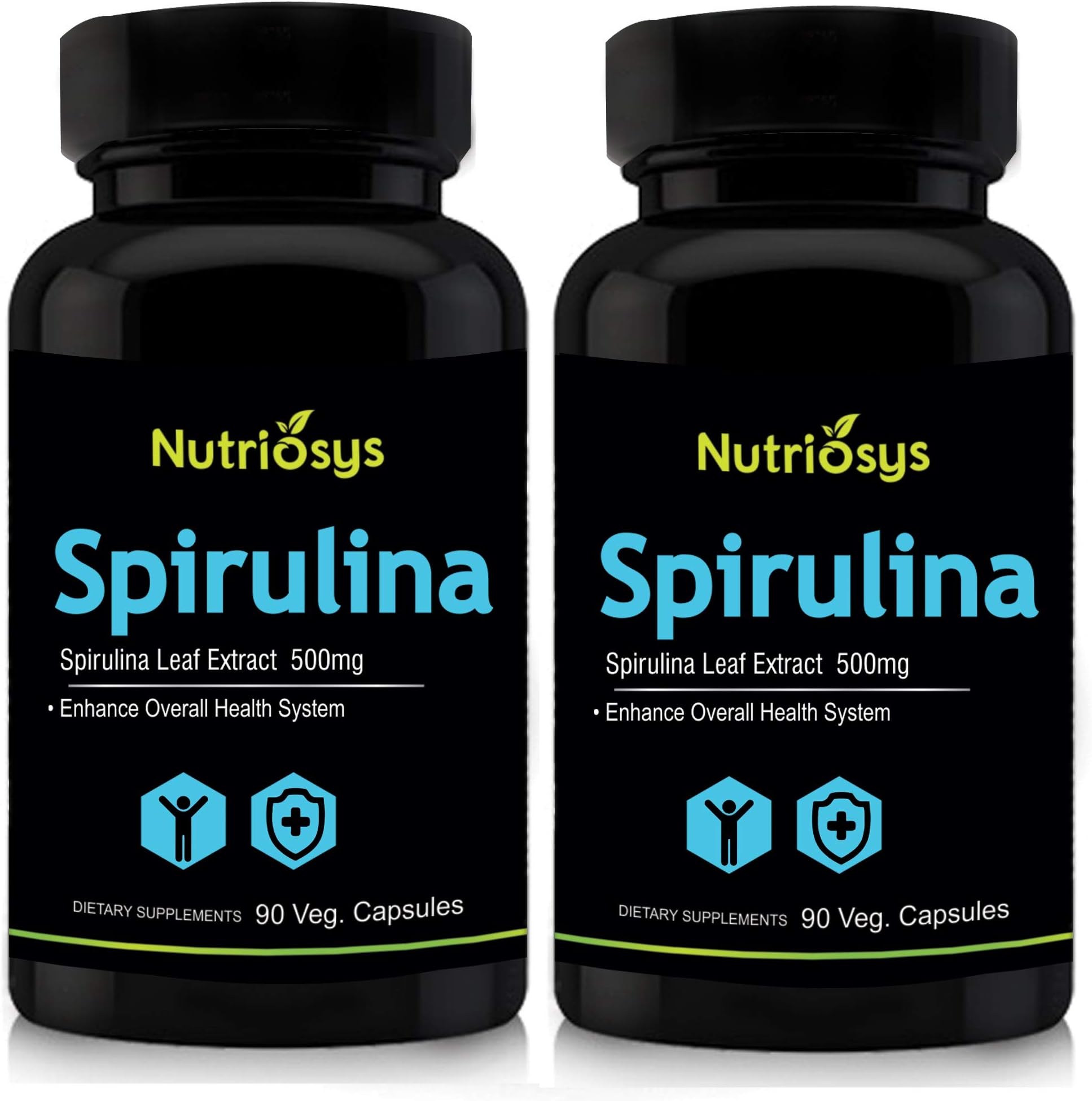 Nutriosys Spirulina 500mg (90 Veg Capsules) Pack of - 2