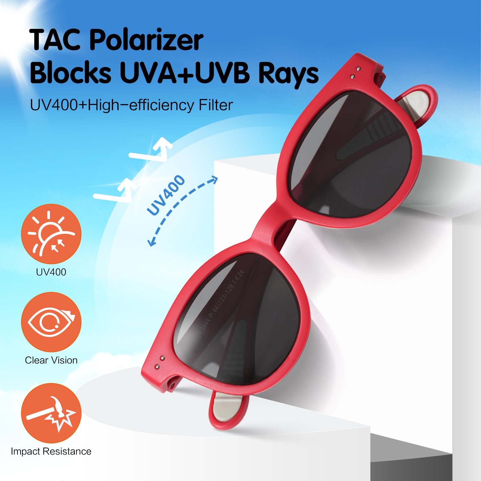 EYEBUDDY Kids Toddler Sunglasses Age 2-4/3-5 Boys Girls Polarized UV Protection Sun Glasses for Age 2-8 Pack of 2