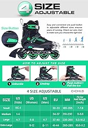 PAPAISON Adjustable Inline Skates for Kids and