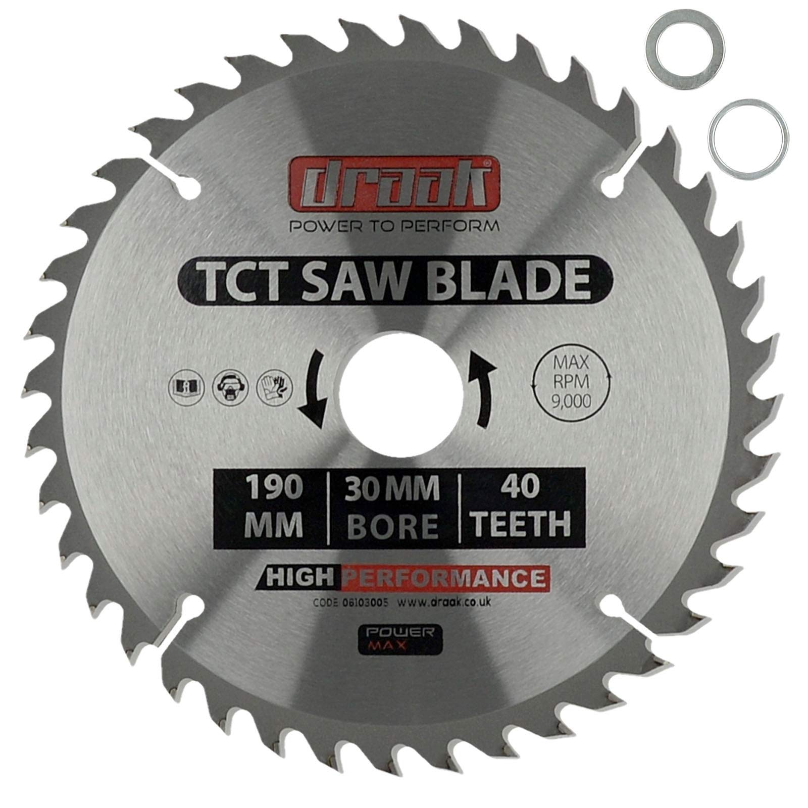 Draak TCT Circular Saw Blade Wood Cutter 190 x 30 x 40 Teeth Carbide for Wood Cutting Woodworking