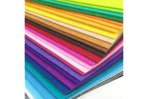 flic-flac 28pcs Thick 2mm 12 x 12 inches (30cm x 30cm) Solid Felt Fabric Sheet Assorted Color Felt Pack DIY Craft Squares Nonwoven