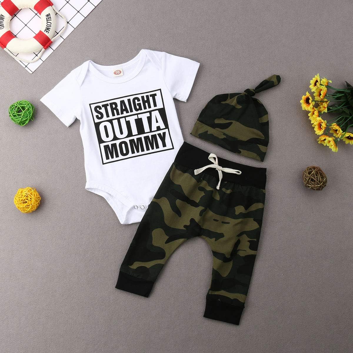 straight outta mommy onesie and hat