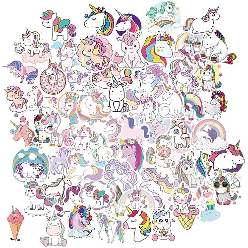 100pcs Cute Vinyl Unicorn Stickers for Kids, Girly Sticker for Water ...