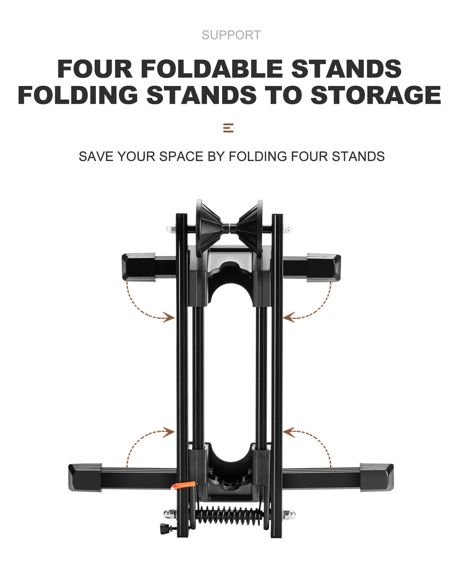 ROCKBROS Foldable Bike Stand Floor Alloy Bicyle Stand Folding Indoor Parking Wheel Holder Fit 20”-29”