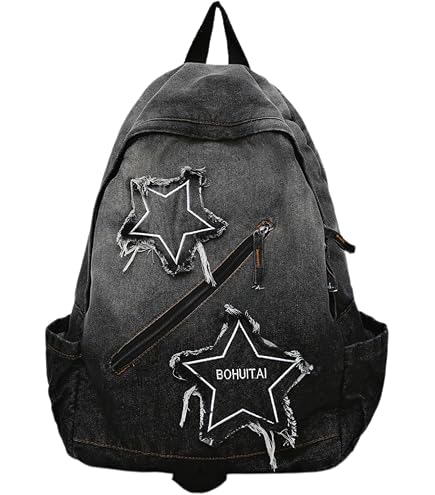 black denim mini backpack TINEASUR Girls School Bag Casual Denim Backpack Jean for Boys Girls : Clothing, Shoes & Jewelry Sized at 10.5 x Color:White Red Dot bonito Fishing nets made with