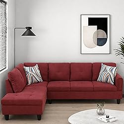 GlasFlength L Shaped Couch, Modular Sectional Sofa
