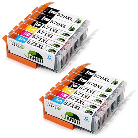 JARBO PGI-570XL CLI-571XL Ersetzt für Canon PGI-570 CLI-571 Druckerpatronen für Canon PIXMA MG5750 MG5751 MG5752 MG6850 MG685