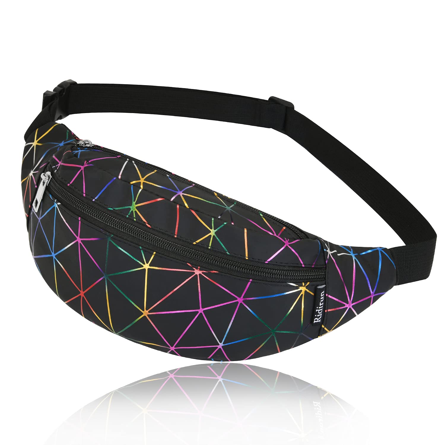 Bumbags Fashion PU Leather Shiny Fanny Packs for Women Waterproof Waist Bag for Ladies Running Walking Hiking Shopping Travel Belt Bags Money Hip Pouch Pack