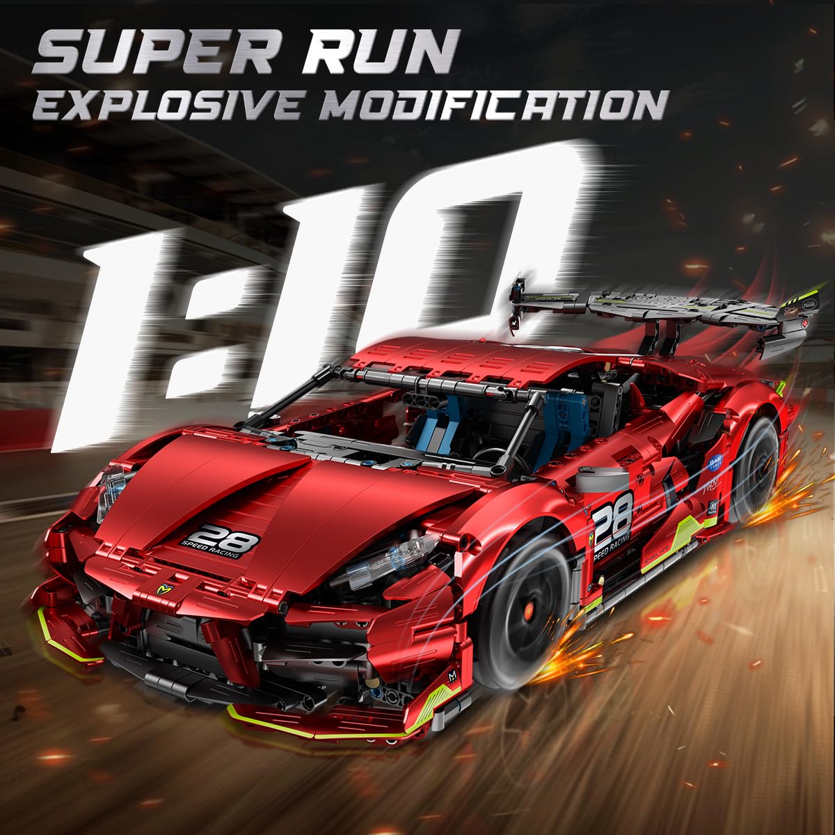 HiWEEGO Technik Ferngesteuerter Auto Bausatz – 1:10 Skala 2.4 GHz Wiederaufladbar Drift Rennauto 1835 Teile Racing Car Modellauto Bauspielzeug für Kinder Teen Erwachsene Männer Sammlermodell Geschenke 3