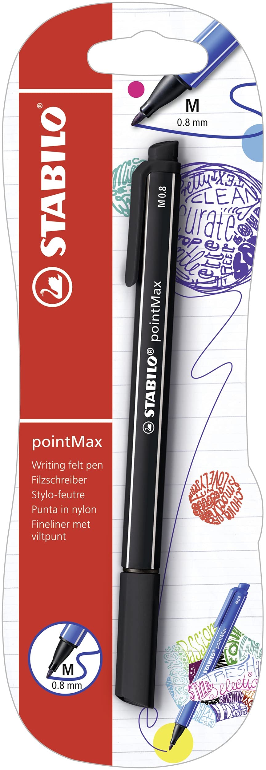 STABILO Nylon Tip Writing Pen pointMax - Black