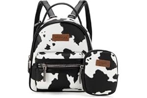 Wrangler Cow Print Backpack Cute Daypacks Large Bookbag Purse for Women