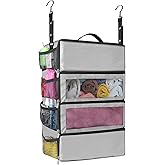 esouler Suitcase Organizer, Travel Luggage Organizer hanging packing cubes for travel，portable hanging travel shelves Collapsible closet organizer for Carry-on (Grey, Medium)