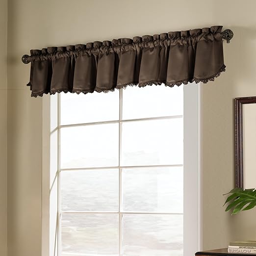 Amazon Com American Curtain And Home Solid Blackout Window Treatment Valance 54 Inch By 15 Inch Chocolate Home Kitchen