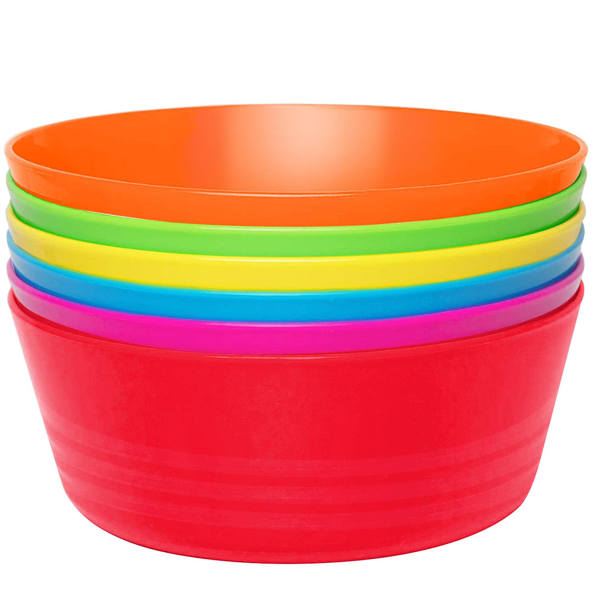 Photo 1 of PLASKIDY Plastic Toddler Bowls Set of 6 - 10 Oz Kids Bowls, Microwave & Dishwasher Safe, BPA Free, Brightly Colored, Great for Cereal, Soup, Snack, Fruit or Salad