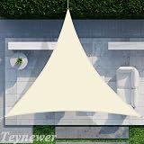 Teynewer Triangle Shade Sail 3x3x3m UV Block 98% Water-Resistant Cream view 5