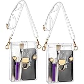 Clear Bag Stadium Approved 2 Pieces Transparent Crossbody Bag Clear PVC Bag Plastic Clear Side Bag See Through Crossbody Bags for Women Girls Men Cell Phone Sporting Events Concert School