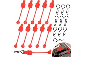 GDOOL 10 Pieces 1.2mm RC Body Shell Clips Pin with Pull Tabs Compatible with All 1/10 1/12 Scale Traxxas Arrma Redcat Axial Losi HSP HPI Kyosho RC Car Truck Crawler Body Shell Upgrades((Red)