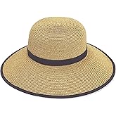 Sun 'N' Sand French Laundry Straw Sun Hats for Women - Backless, Foldable, and Packable Hat - Beach Hat for Women - 4" Brim