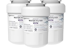 Amazon Basics Replacement GE MWF Refrigerator Water Filter for Filtration, NSF Certified, Compatible with GE and Kenmore, Premium Filtration, Easy to Install, Pack of 3