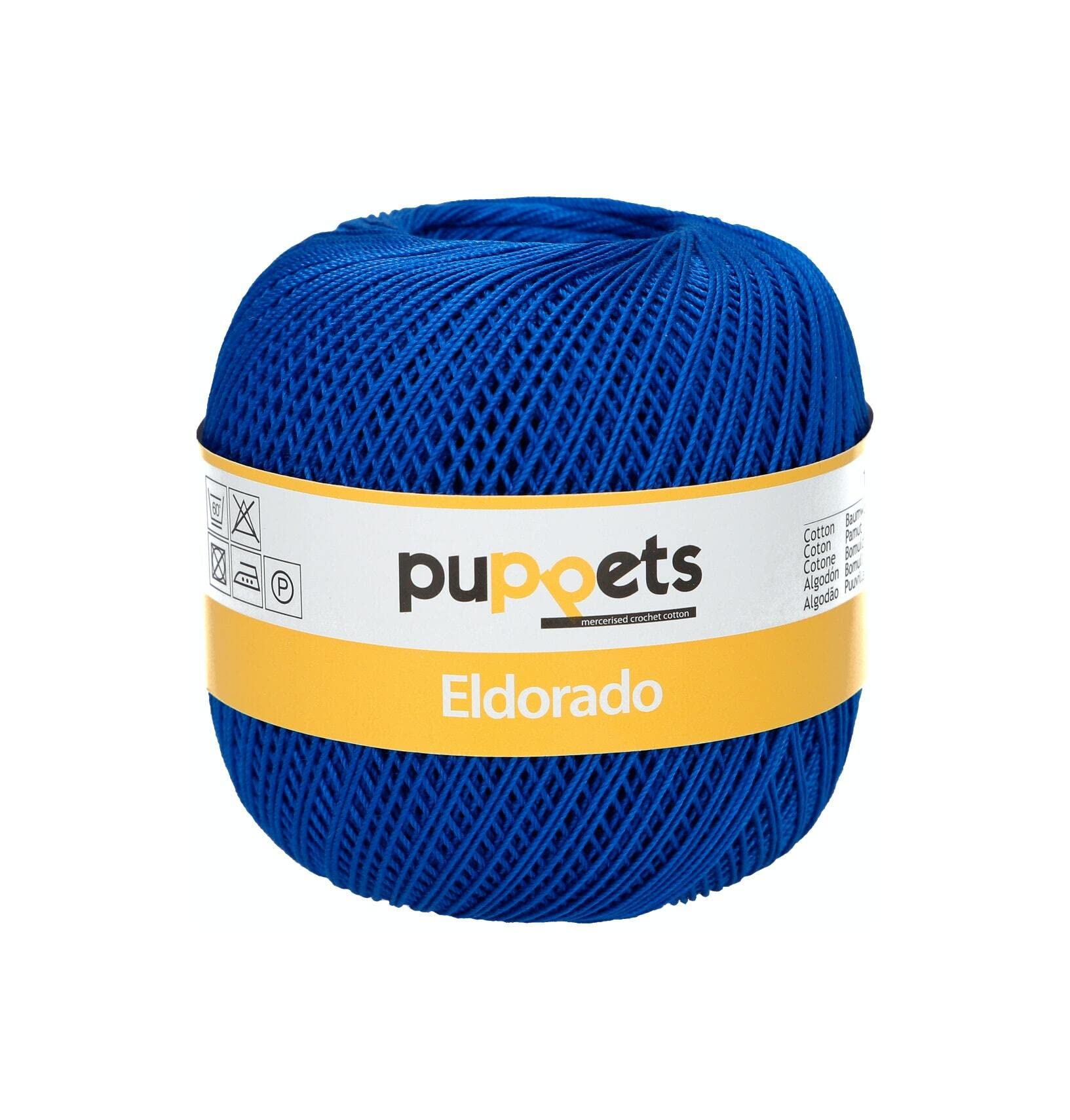 Puppets Eldorado Strength Crochet Yarn, Cotton, 7133, Blue โ image 1