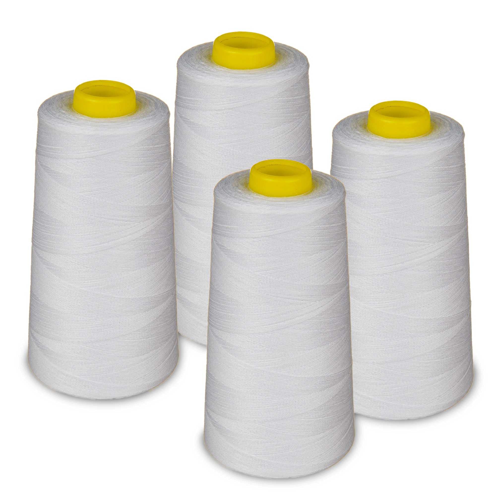 4 x Cones overlocking Thread 40S/2, 3000 Yards (301 White)