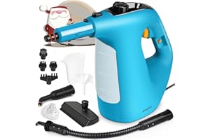 KIATO Upholstery Steam Cleaner, Handheld Steamer for Cleaning, Steam Cleaner with Continuous Steam Lock, 120℃ Pressurized Steam for Couch, Furniture, Grout, Tile, Add Water Anytime, Save Time and Effort