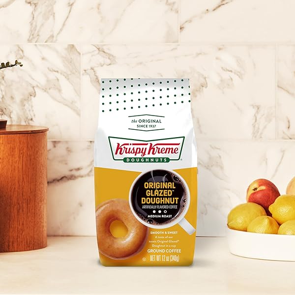 KRISPY KREME DOUGHNUTS ORIGINAL GLAZED DONUT GROUND COFFEE, BAGGED 12OZ