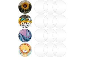 Morbeste 16 Pieces Clear Acrylic Sheet,3 Inch Disc 0.08 Thick Transparent Round Ornament Blanks Circle Sign for Picture Frame, Milestone Markers, Painting DIY Crafts (7.6 cm)