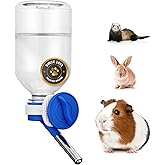 Choco Nose No-Drip Water Bottle Feeder for Guinea Pigs, Hamsters, Bunnies, Ferrets, &amp; Small Pets, 10.2 fl.oz, 300ml - Easy to Install in Cages/Crates, US Patented Leakproof Nozzle 10mm, Blue (C128)