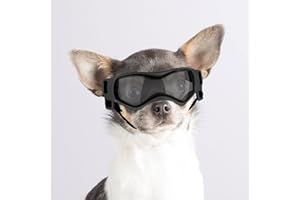 Enjoying Dog Goggles for Small Dogs, UV Protection Sunglasses for Dogs Small Breed, Outdoor Doggy Goggles, Anti-Fog/Wind/Dust