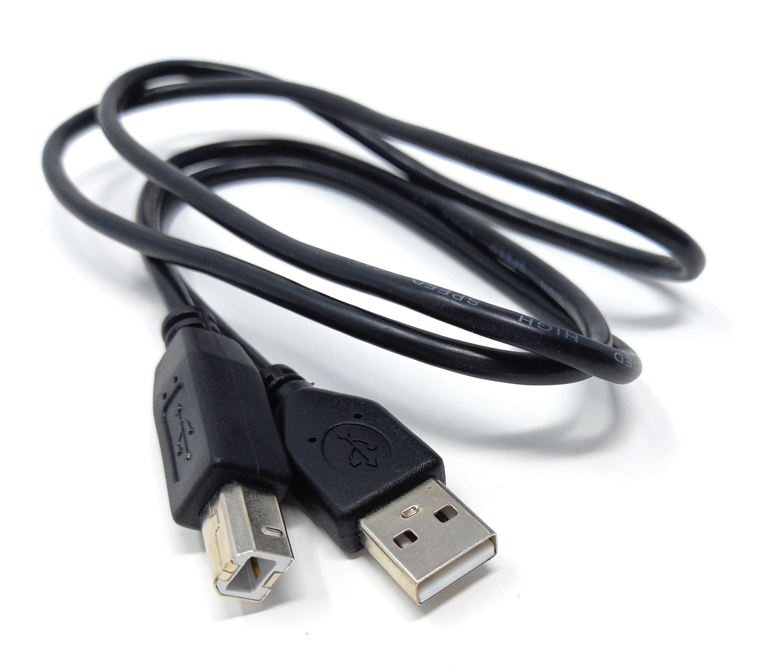 DRUT 1m USB A to B 2.0 24AWG High Speed Cable Lead for Printer, Scanner, Music Instrument 3.3ft Black Nickel Connectors