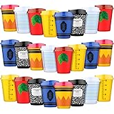 Skylety Teacher Appreciation Gift Bulk Valentines Teacher Gifts 12oz Appreciation Tumblers Reusable Plastic Coffee Cups with Lids(24 Pcs)