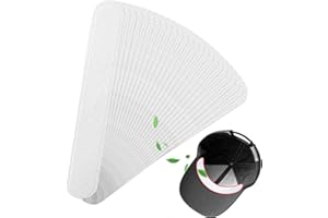 Tmsek 50Pcs Hat Sweat Liner, Sweat Pads Prevents Stains Protector for Cap, Helmet, Golf, White Disposable Sweat Guards for Women and Men