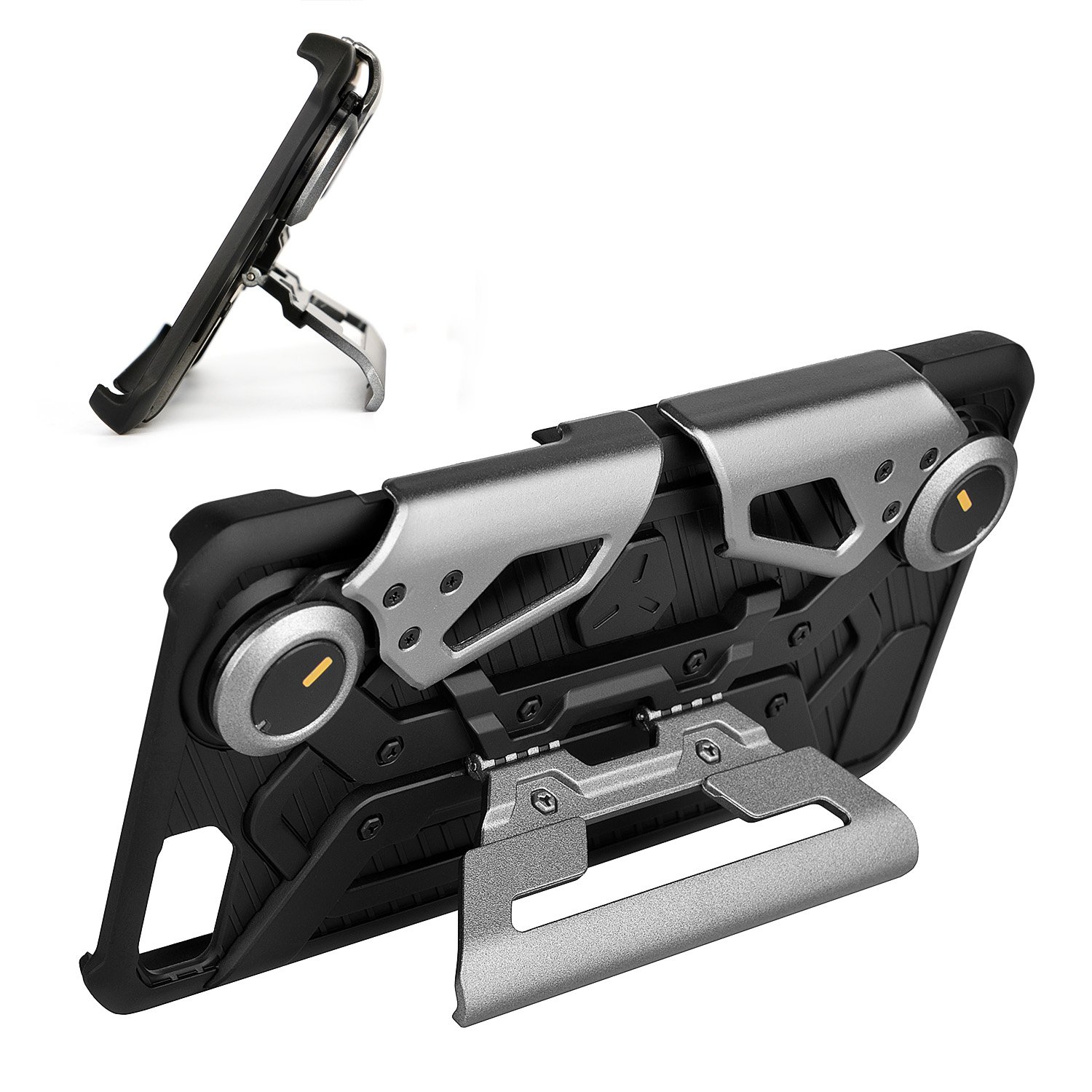 iPhone 7 Plus, iPhone 8 Plus Case with Kickstand for Gaming - Hcman Shock Proof Protective Case, Phone holder with Foldable Joystick Case for iPhone 6 Plus / 6s Plus Gray