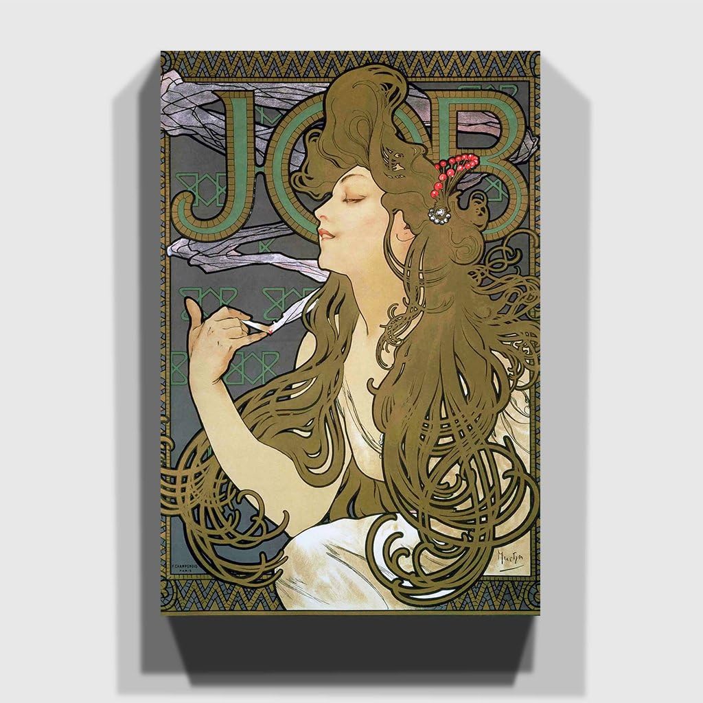 Amazon.de: Arty Pie Alphonse Mucha Job Canvas Print, Multi-Colour, 24 x