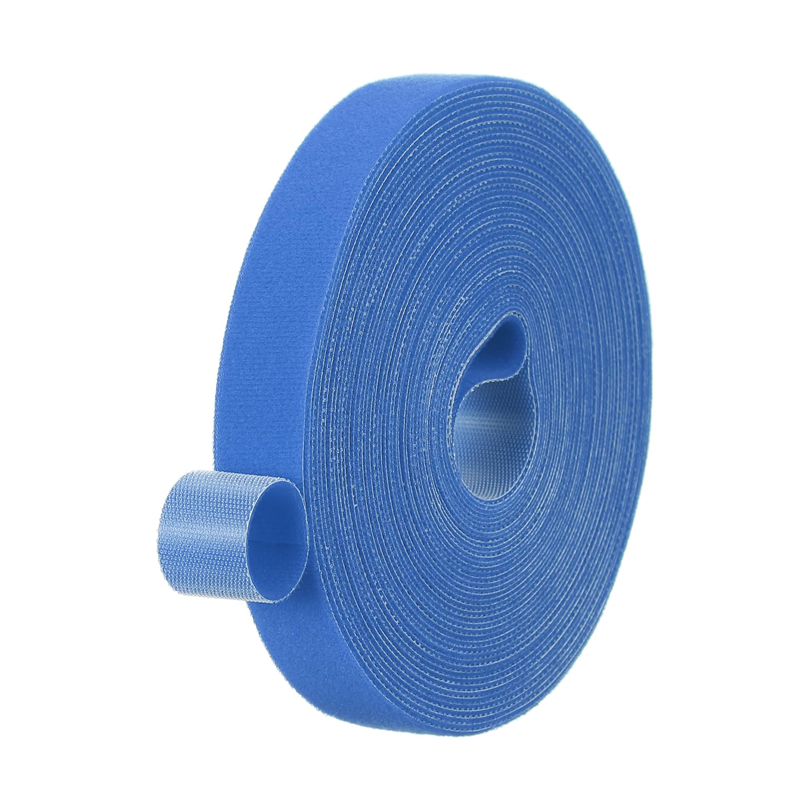 PATIKIL 0.8IN x 33FT Hook and Loop Tape, Double-Sided Nylon Strips Reusable Cable Ties Roll Multi-Purpose Cord Management Tape Wrap Fastener for Home Office, Blue