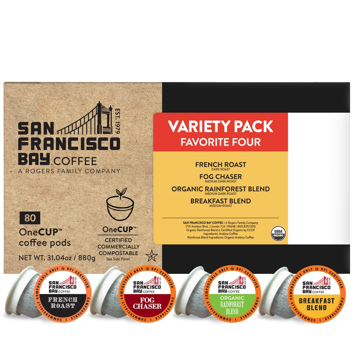 Amazon Com Sf Bay Coffee Onecup Variety Pack 80 Ct Compostable Coffee Pods K Cup Compatible Including Keurig 2 0 Packaging May Vary Grocery Gourmet Food