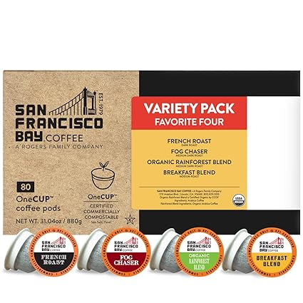 Amazon Com Sf Bay Coffee Onecup Variety Pack 80 Ct Compostable Coffee Pods K Cup Compatible Including Keurig 2 0 Packaging May Vary Grocery Gourmet Food
