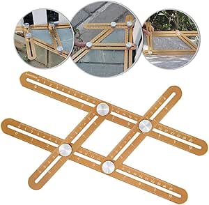 Amenitee Alloy Angle Finder Tool Universal Ruler Full Metal Multi Angle Measuring Tool Upgraded Aluminum Alloy Ruler Champagne Gold Amazon Com