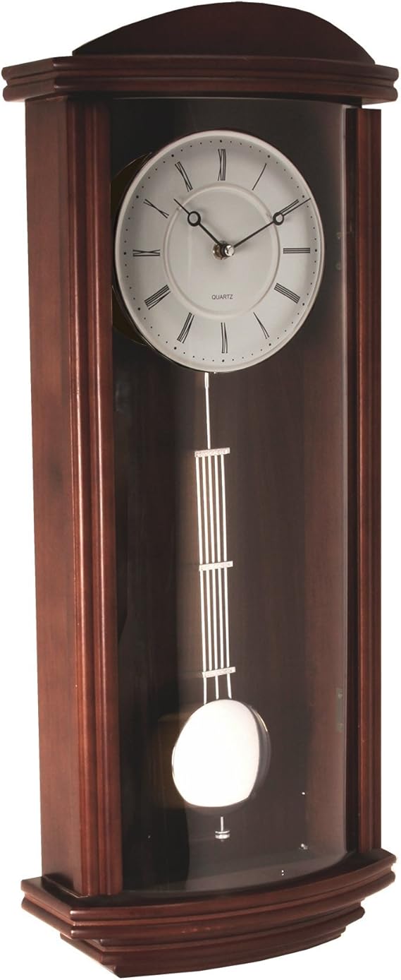 Wm.Widdop Pendulum Wooden/Glass Wall Clock Roman Dial Amazon.co.uk