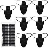 Chumia 60 Pieces Disposable Thong Panties Spa Spray Tanning Wraps Underwear Disposable Bikini Thong Panties for Woman (Black)