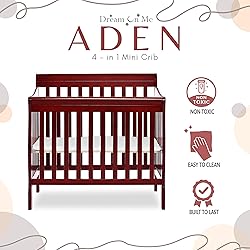 Dream On Me 3 in 1 Aden Convertible Mini Crib, Black