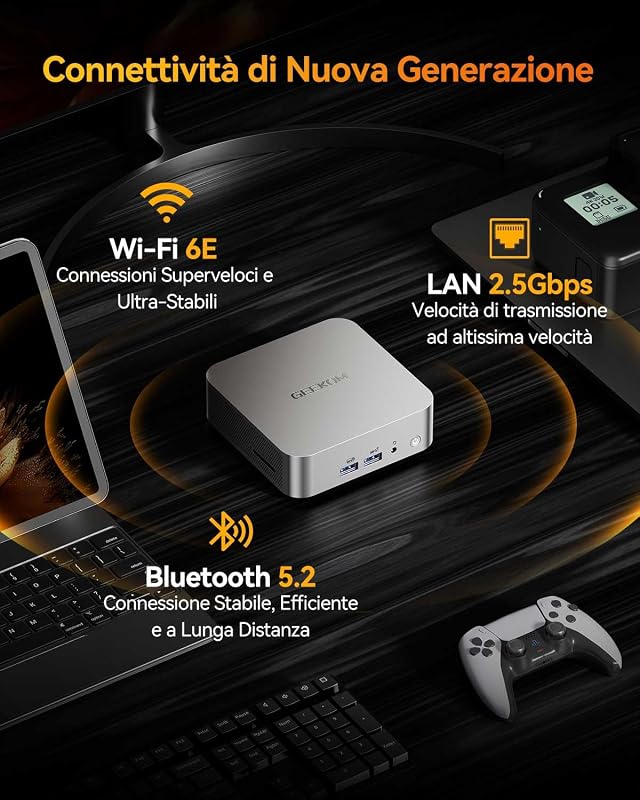 A8 [Mini PC da Ufficio Premium] con AMD Ryzen 7 8745HS|