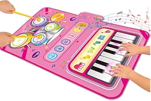JKGIFTS Toys for 1 Year Old Girl Gifts,2 in 1 Piano Mat Montessori Toys for 1 2 Year Old Girl,Educational Musical Toy First Birthday Gifts for 1 2 3 Year Olds Girls,Christmas Stocking Stuffers for Toddler
