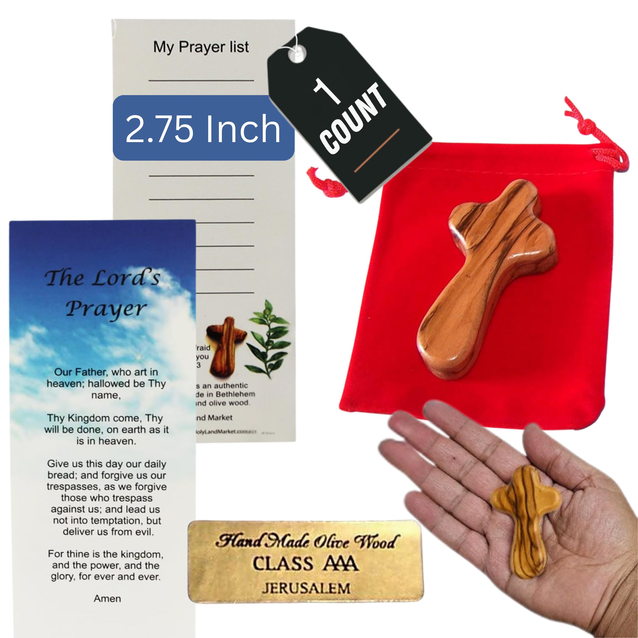 Holy Land Market Small Pocket Holding Comfort Crosses with Bags and Certificates (1) โ image 1