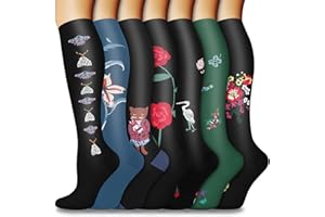 CTHH 5/7 Pairs Compression Socks for Women & Men Circulation - Best Support for Running Athletics Nursing Travel